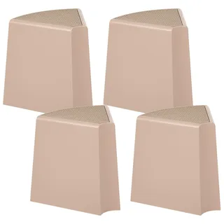 BELIANI Hocker 4er Set Beige Kunststoff Stapelbar Modern Schemel Fußbank Sitzhocker Fußhocker Outdoor Balkon Terrasse Garten Plastikhocker - Beige, Braun