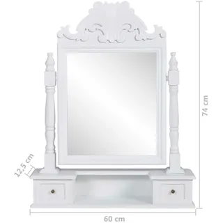 vidaXL Schminktisch mit Spiegel Rechteckig Schwenkbar MDF