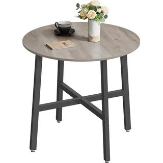 VASAGLE runder Esstisch klein greige meliert-tintenschwarz
