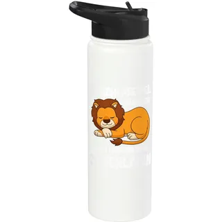 Löwe Schlafen Chillen Lustiger Spruch Müde Stainless Steel Insulated Water Bottle
