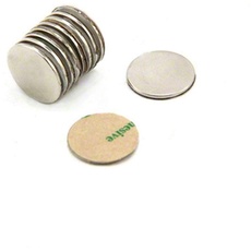 Magnetastico | 10 Stück Selbstklebende Magnete Neodym Klebemagnet N52 Scheibe 20x1 mm | Extra Starke Klebemagnete mit 3M Klebeband | Magnete flach mit Klebefolie Magnet selbstklebend stark