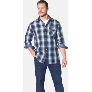 Karohemd JAN VANDERSTORM "Hemd KAITAR", Herren, Gr. 4XL, weit, blau (blau kariert), Obermaterial: 100% Baumwolle CO., Hemden Karohemd