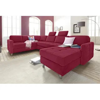 sit&more Wohnlandschaft Kunstleder U-Form 3-Sitzer Rot