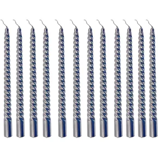 Cadzyre kerzenset – 12 stabkerzen Silber,44g/Stück, pyramidenkerzen,2X25cm Drehen Sie die pyramidenkerzen Silber,Perfekt für Hochzeiten, Partys, Kirchen (argent)