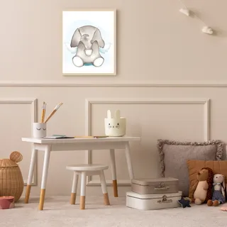Bild mit Rahmen LÜTTENHÜTT "oder Poster, Elefant mit Flügeln", bunt (farbe rahmen: beige, farbe bild(er): bunt), B:50cm H:70cm T:0,7cm, Holz, Plexiglas, Bilder, Bild mit Rahmen, HD Premium Druck