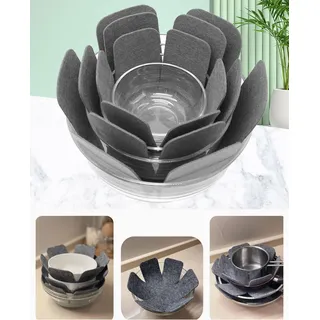 Pannenscheider Set von 6 Stück - Pannenbeschermer für Antihaft-Töpfe und -Pfannen - Rostfreier Stahl, Gusseisen, Keramik - Extra großes Format 38 cm