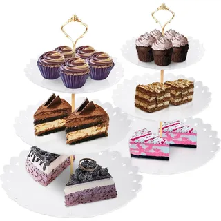 rnemitery 3-stöckiger Cupcake-Ständer Dessert Display Serviertablett
