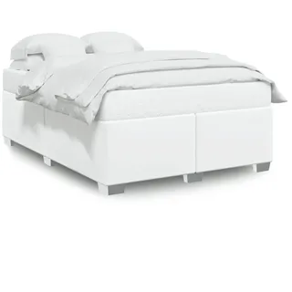 vidaXL Bettgestell Weiß 140x200 cm Kunstleder