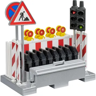 Bruder 62009 - Zubehör Verkehrssicherungsset mit Ampel - Zubehör, Baustelle, Straßenbau, Baufahrzeuge