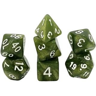 Dice4friends Würfelset Pearl: LightGreen Powder (7)