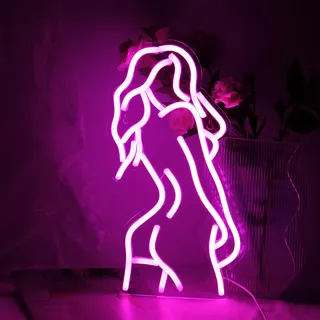 Wanxing Lady Back Neon Licht Sexy Lady Neon Schild für Wand Dekor Rosa Led Schild mit USB-betrieben für Schlafzimmer, Mädchen Zimmer, Wohnkultur, Mann Höhle