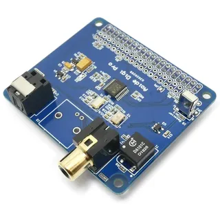 DollaTek HiFi Digi Pro Digitale Soundkarte für Raspberry Pi 4B/3B+/3B/2B | Zwei Oszillatoren | I2S SPDIF Glasfaser | 44,1 & 48 kHz |