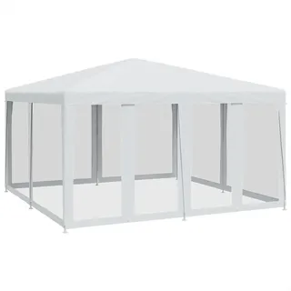 vidaXL Partyzelt mit 8 Mesh-Seitenteilen Weiß 4x4 m HDPE - Weiß
