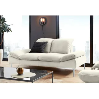 W.Schillig 2,5-Sitzer »enjoy&MORE« mit Sitztiefenverstellung, Füße Chrom glänzend, Breite 232 cm, weiß