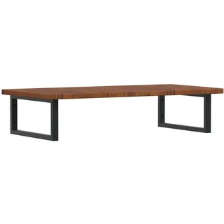 vidaXL Waschtischplatte mit Halterung Stahl und Massivholz Eiche - Braun