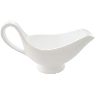 Sauciere aus Porzellan für Soßen, Dips und Dressings Volumen 250 ml Elegantes Design Großer Griff Farbe Weiß – Elegante Servierkanne für Bratensoße & Vanillesauce – Spülmaschinenfest