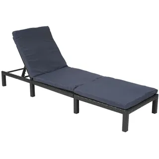 MCW Poly-Rattan Sonnenliege Basic Anthrazit, Grau , Kunststoff , 60x71x198 cm , Gartenmöbel, Gartenliegen