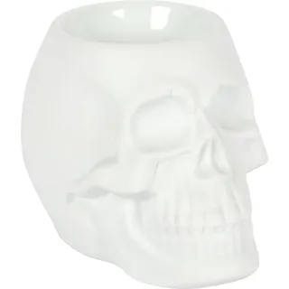 Something Different - Ölbrenner, Keramik, Totenkopf SD4211 (11 cm x 12 cm x 13 cm) (Mattweiß) - Weiß
