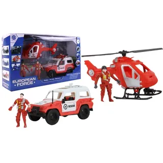EUROPEAN FORCE - Feuerwehr-Interventions-Set - Einsatzfahrzeuge - 093477 - Rot - Kunststoff - Militär - Kinder-Spielzeug - Miniatur - 43 cm x 25 cm - Ab 3 Jahren