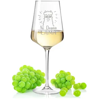 Leonardo Weinglas mit Gravur - No Drama Lama - Lustiges Spruchglas mit Lama Motiv als Geschenk für Weinliebhaber - Geschenke für Sie & Ihn - Geeignet für Rotwein & Weißwein - Farbe: Puccini