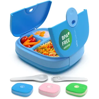 Umami Bento Box Kinder, 3 Fächern, Besteck, auslaufsicher, 3 bis 9 Jahre