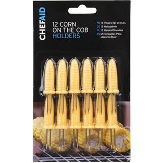 Chef Aid Maiskolbenhalter 12er Set Edelstahl gelb/weiß