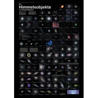 Die Himmels-Objekte Poster von Charles Messier Deutsch DIN A1, 200gr. Papier, mit mattlack-beschichtet