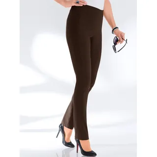 Dehnbund-Hose STEHMANN, Damen, Gr. 255, Extrakurzgrößen, braun, 72% Viskose, 25% Polyamid, 3% Elasthan, unifarben, lang, Hosen Dehnbund-Hose