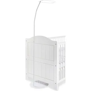 Himmelstange Babybett mit Standfuß FERRARA-134 in weiß, B/H/T: 32/148/32 cm - Weiß