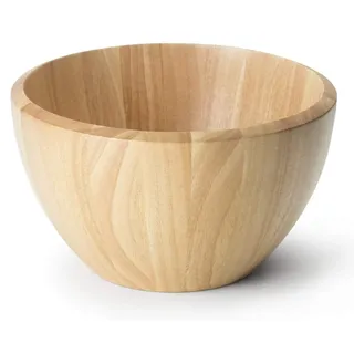 Continenta Salatschüssel aus Gummibaumholz, Holzschüssel, Holzschale, Obstschale, Größe: Ø 30 x 18 cm