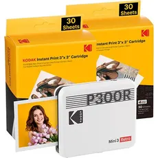 Kodak MINI 3 RETRO P300RW60 INSTANT PHOTO PRINTER BUNDLE 3X3 WHITE, Netzwerkkamera, Weiss