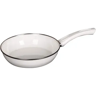 Riess, 0042-033, Ceramic Glas Pfanne Ø 24cm, Classic, WEISS, Weiß, Volumen (empf.): 1,5 Liter, Herstellung in Österreich, LBH: 43,4x25,3x7,2cm, 1,235kg, Emailliert