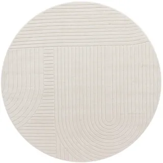 Paco Home Outdoorteppich 120/120 cm Cotton 240 , Creme , Textil , Rund , 120x120 cm , strapazierfähig, für Fußbodenheizung geeignet , Teppiche und Böden, Teppiche, Outdoorteppiche