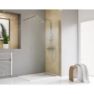 Schulte Toura Walk-In-Dusche links 120 x 200 cm schwarz Klarglas 8 mm