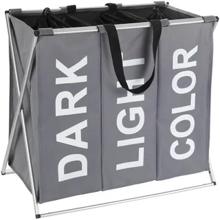 Wenko Wäschesammler Trio Grau Körbe & Aufbewahrung