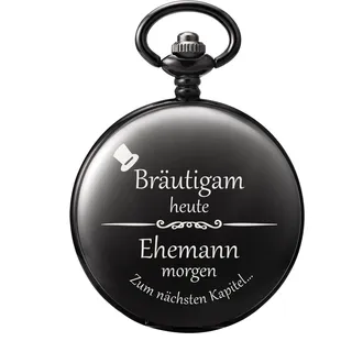 TREEWETO Personalisiert Graviert Taschenuhr Für Herren Bräutigam Ehemann Taschenuhren Quarz Fobwatch - Bräutigam Geschenke Für Hochzeit Trauzeuge Geschenke Hochzeitsgeschenk
