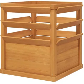 Modfu Blumenkasten aus Fichtenholz 65x65x73 cm in Dunkelbraun mit Rankgitter , Holz , 65x73x65 cm , Dekoration, Blumen & Blumentöpfe, Übertöpfe