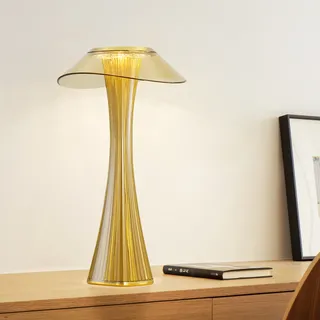 ZMH LED Tischlampe Touch Dimmbar 3000-6500K Gold Nachttischlampe mit Akku Innen und Aussen Beleuchtung Tagbare Tischleuchte Aufladen Leseleuchte mit USB für Schlafzimmer Wohnzimmer Restaurant Hotel - Gold