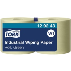 Tork 129243 Industrie Papierwischtücher für W1 Bodenständer- und Wandhalter-System / 2-lagige Wischtücher in Grün / Advanced Qualität / 2 x 510 m
