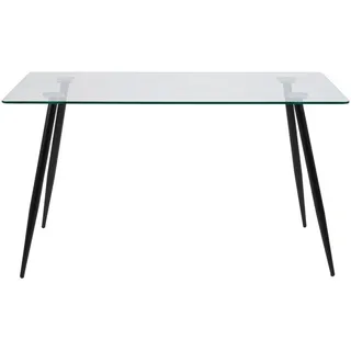 Mid.you Esstisch , Klar , Glas , rechteckig , konisch , 80x75x140 cm , Esszimmer, Esstische, Esstische Glas