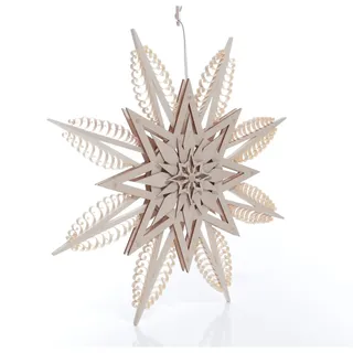 Fensterbild Spanstern mit LED-Beleuchtung natur Ø ca.43cm NEU Fensterstern Deko