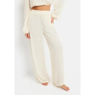 Schlupfhose LSCN BY LASCANA, Damen, Gr. 38, N-Gr, beige (creme), Crêpe, Obermaterial: 100% Viskose, unifarben, figurumspielend lang, Hosen Schlupfhose, aus Viskosecrepe