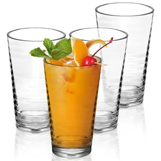 4 Stück 380ml Kunststoff Gläser,Bruchfestes Schnapsglas Wasserglas Stapelbar für Camping Acryl-Plastikwasserbecher Wiederverwendbare spülmaschinenfeste Becher Tassen Acryl-Trinkgläser Clear (380ml)