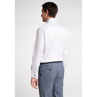 Langarmhemd ETERNA "MODERN FIT", Herren, Gr. 42, verlängerte Ärmellängen, weiß, Twill, 100% cotton, tailliert, Umschlagmanschette, Hemden Langarmhemd, NON IRON (bügelfrei)