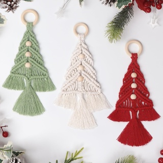 Dremisland Weihnachtsbaum Dekoration 3 Set Makramee Weihnachtsbaum Hängende Ornamente Boho Wandbehang Gewebte Quaste Fertig Makramee Kits Urlaub Partei liefert Wand Dekor Xmas Geschenk