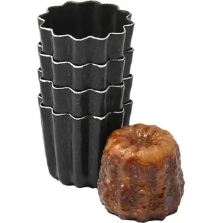 Patisse 43014 4 Stück Cannelés Aluminium schwarz 45 mm