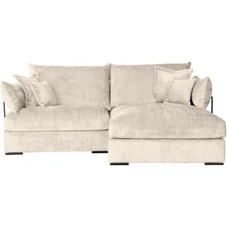 Ecksofa HOME AFFAIRE "Casa XXL L-Form, Breite 247 cm", beige, B:247cm T:187cm, 100% Polyester, Sofas, Ecksofa, Mega-Sofa, Cord oder Chenille-Struktur wählbar, mit Federkern