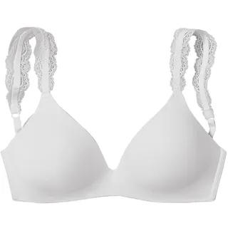 LASCANA LASCANA, Push-up-BH ohne Bügel mit wunderschönen Spitzenträgern, Dessous, weiß,