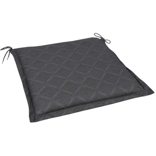 Sitzkissen , Anthrazit , Textil , Füllung: Schaumstoff, Vlies , 45x5x47 cm , für den Außenbereich geeignet , Heimtextilien, Wohntextilien, Sitzkissen