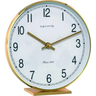 HERMLE Uhrenmanufaktur Tischuhr, Messing, Gold, 19cm x 18cm x 6,5cm